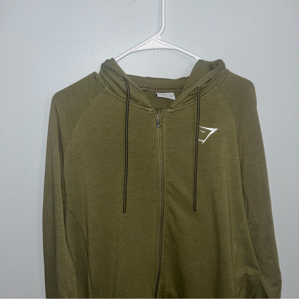 Gymshark Khaki Zip-Up Hoodie